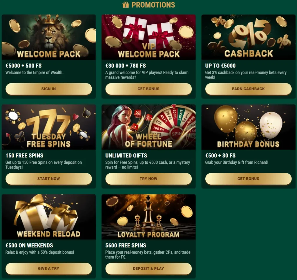Richard Casino promotions