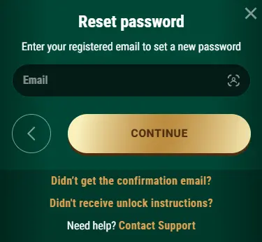 Richard Casino reset password