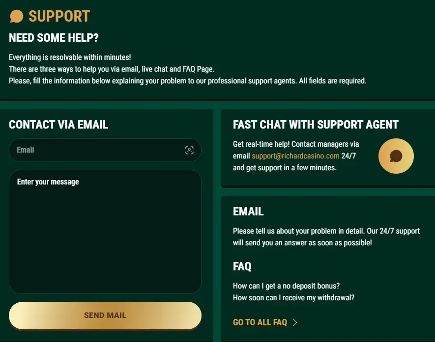Richard Casino support