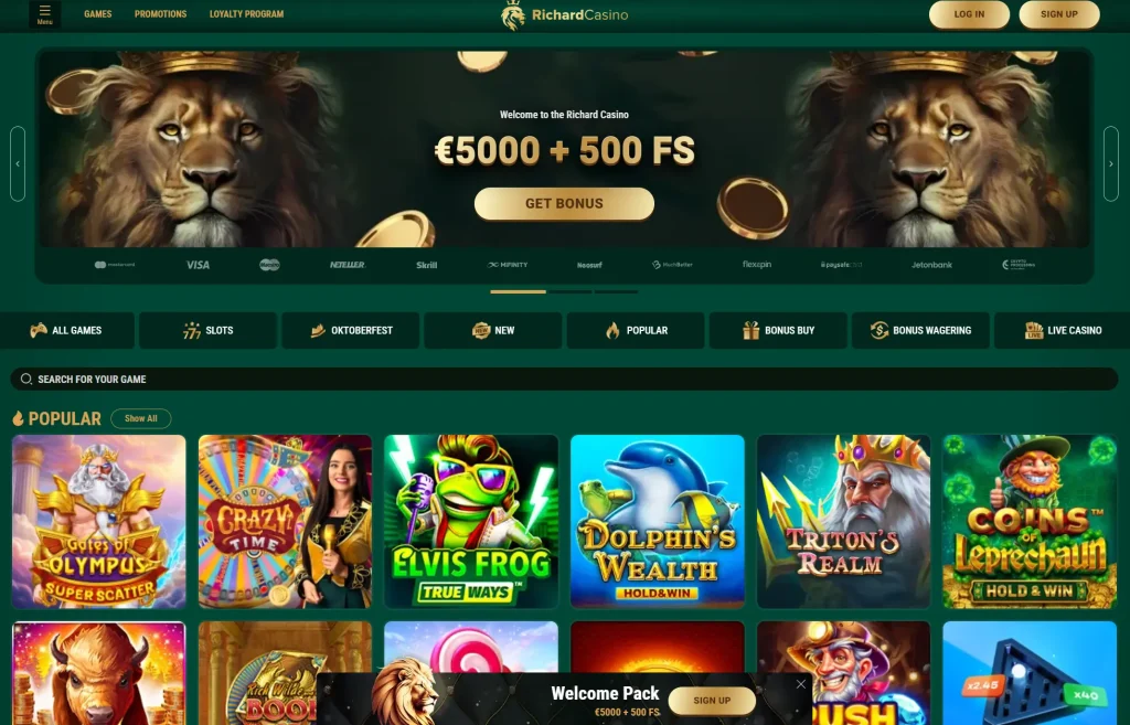 Richard Casino website design